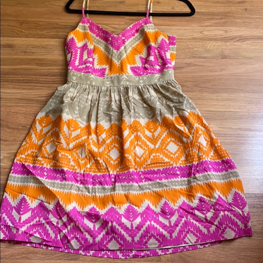 Trina Turk EUC Gypsum cut out silk orange/hot pink dress, size 6